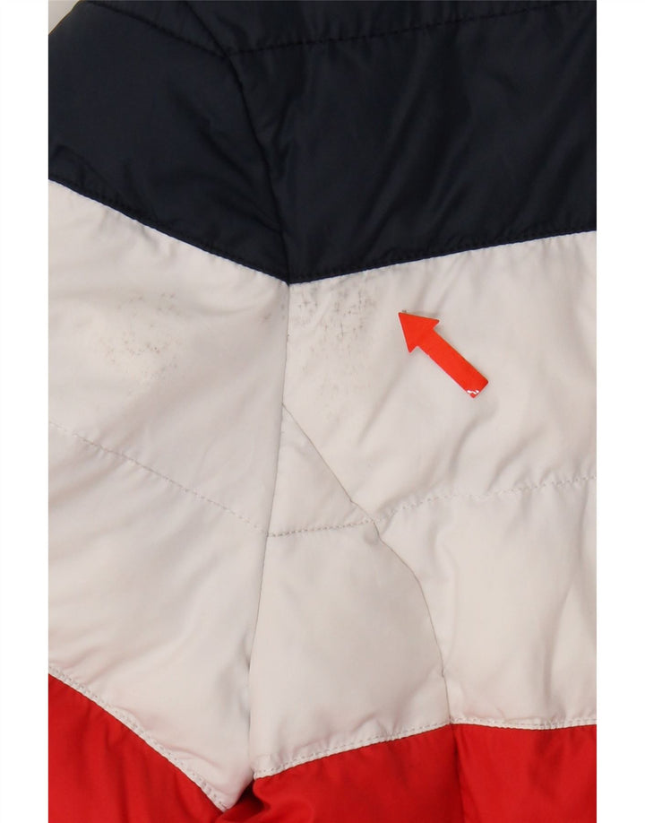 TOMMY HILFIGER Womens Padded Jacket UK 14 Medium Multicoloured Colourblock Vintage Tommy Hilfiger and Second-Hand Tommy Hilfiger from Messina Hembry 