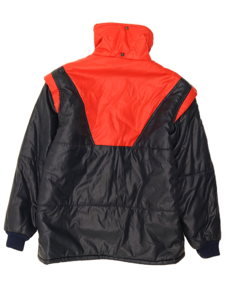 VINTAGE Mens Padded Jacket UK 40 Large Black Colourblock Vintage Vintage and Second-Hand Vintage from Messina Hembry 