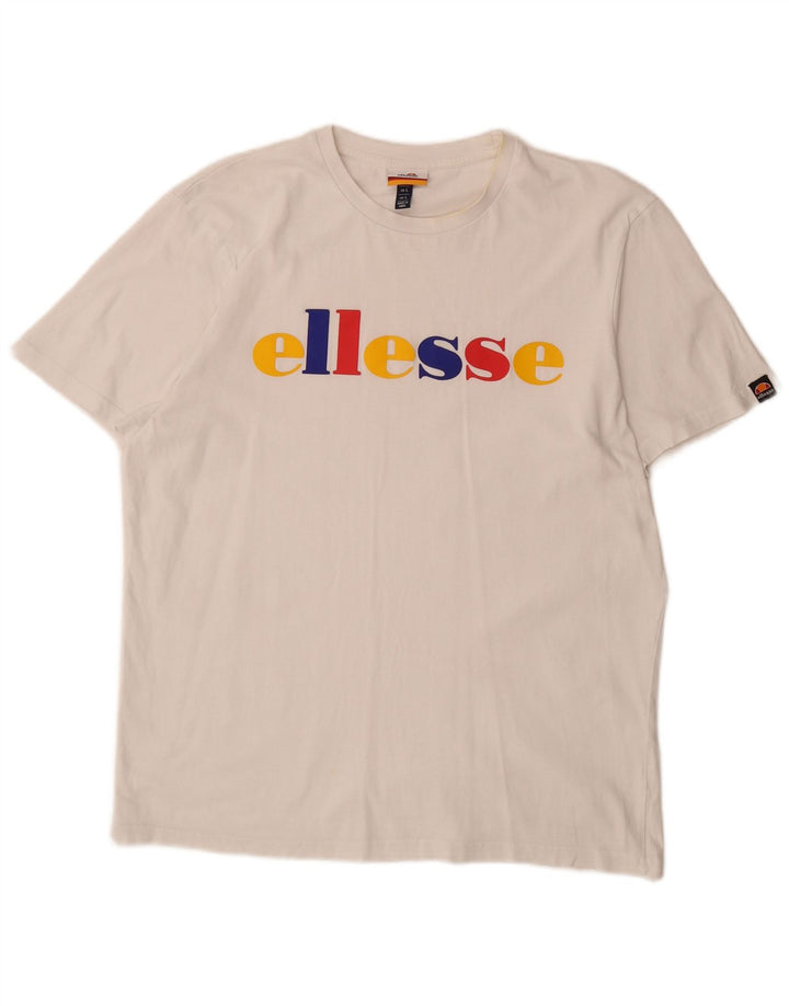 ELLESSE Herre Grafisk T-Shirt Top Stor Hvid