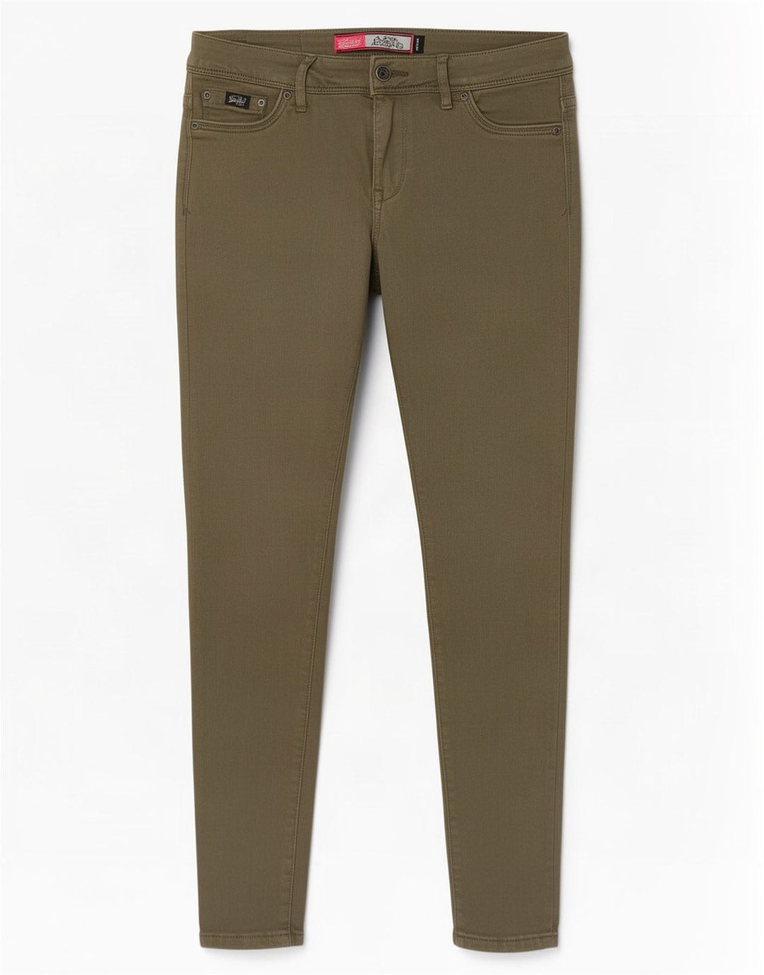 Superdry Dame Alexia Jegging Jeans W30 L32 Khaki Bomuld