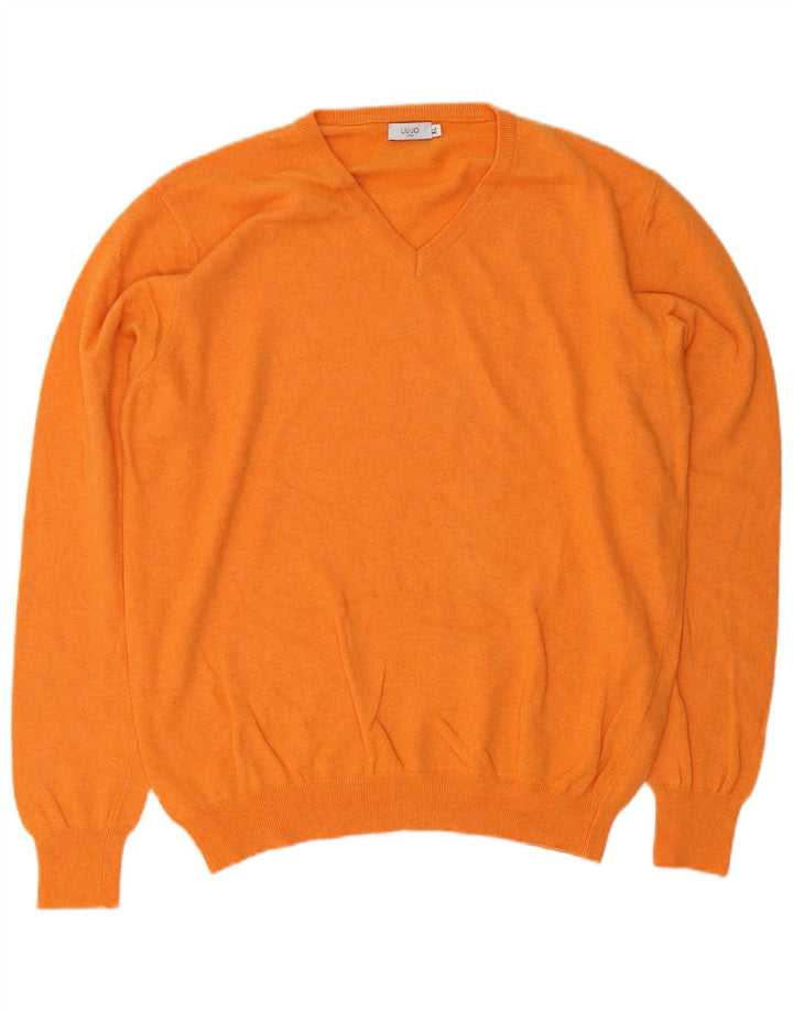 Liu Jo Herre V-hals sweater XL Orange Uld