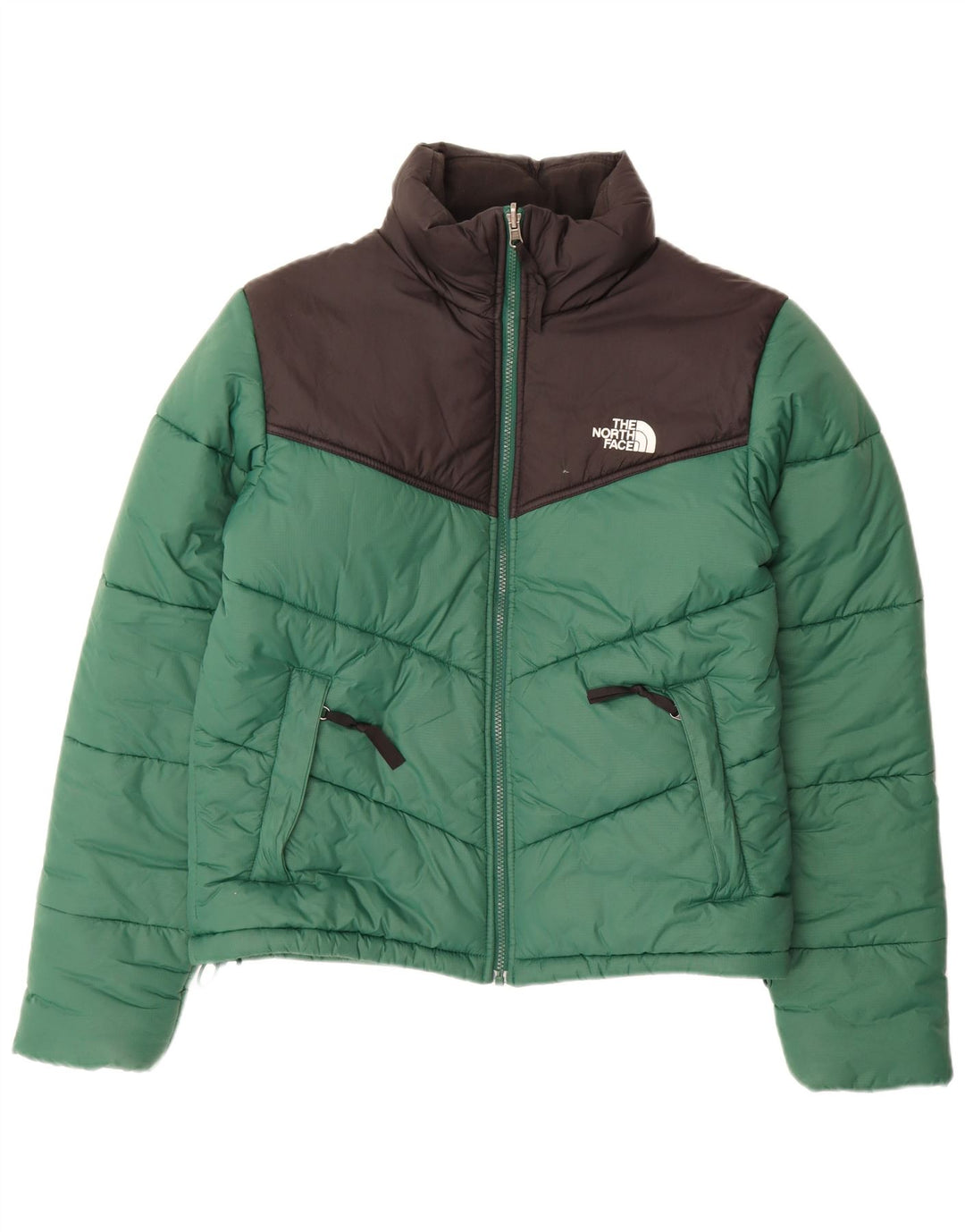 THE NORTH FACE Polstret herrejakke UK 36 Small Green Colourblock Nylon