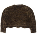 Zara Womens Crop Oversized Crew Neck sweater UK 14 Medium Green