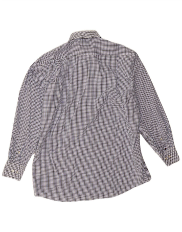 Tommy Hilfiger Herre Regular Fit Skjorte Størrelse 15 1/2 Medium Blue Ternet Bomuld