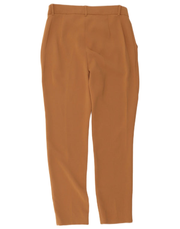 Max Mara Dame Crop Suit Trousers UK 8 Small W30 L25 Beige Acetate