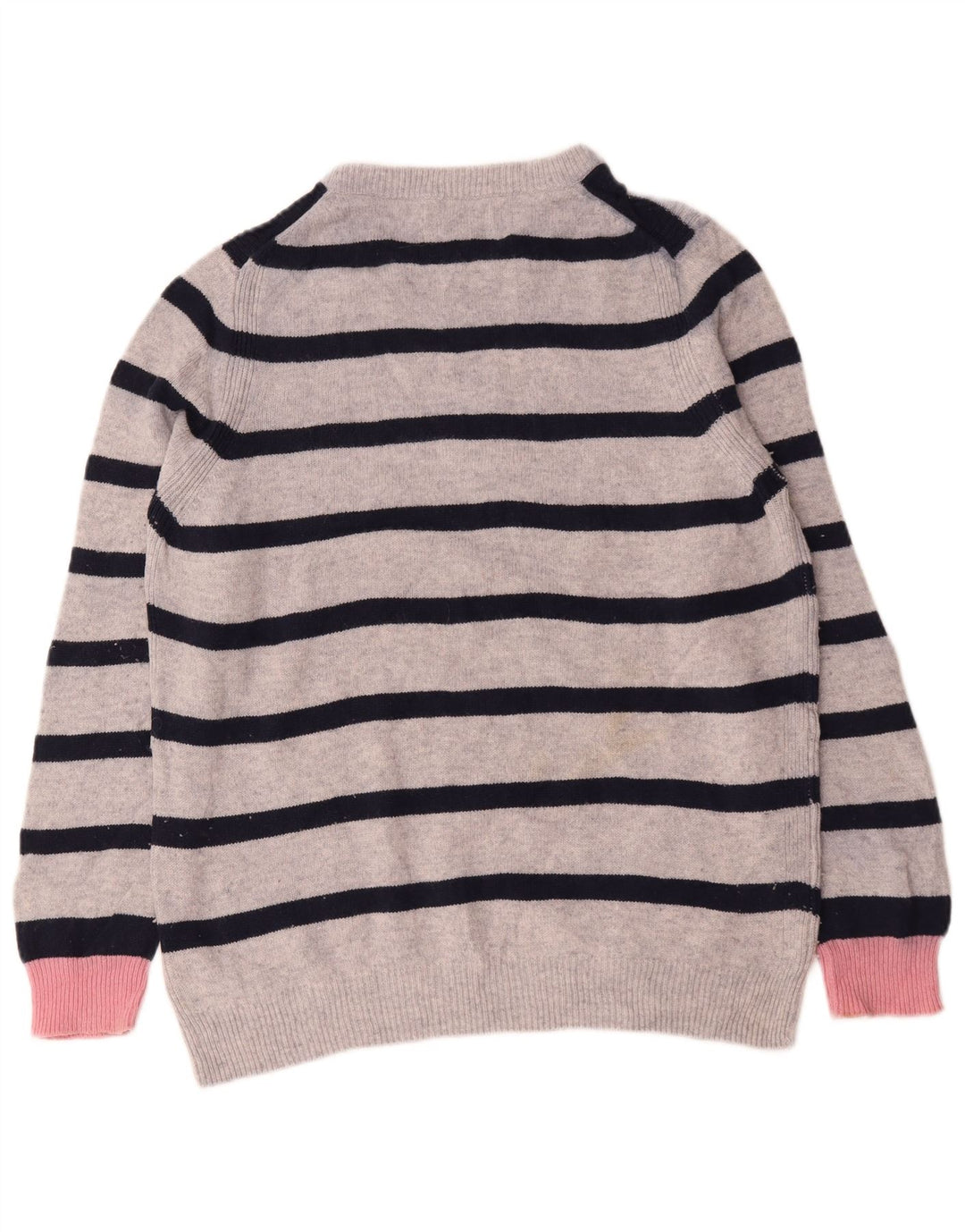 Marks & Spencer Dame sweater med rund hals DK 16 Stor grå stribet