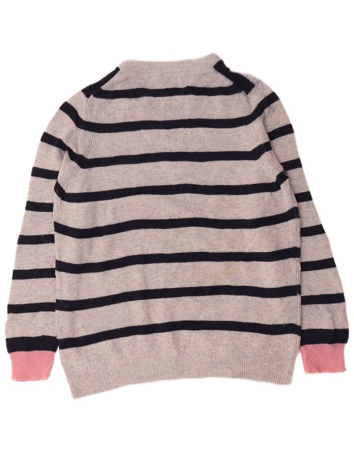 Marks & Spencer Dame sweater med rund hals DK 16 Stor grå stribet