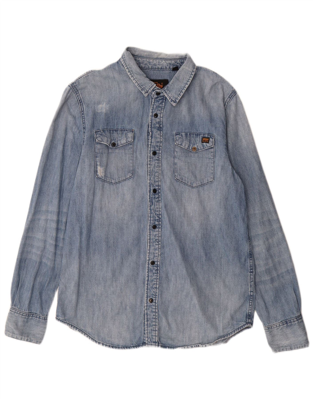 Superdry denimskjorte til mænd XL blå bomuld