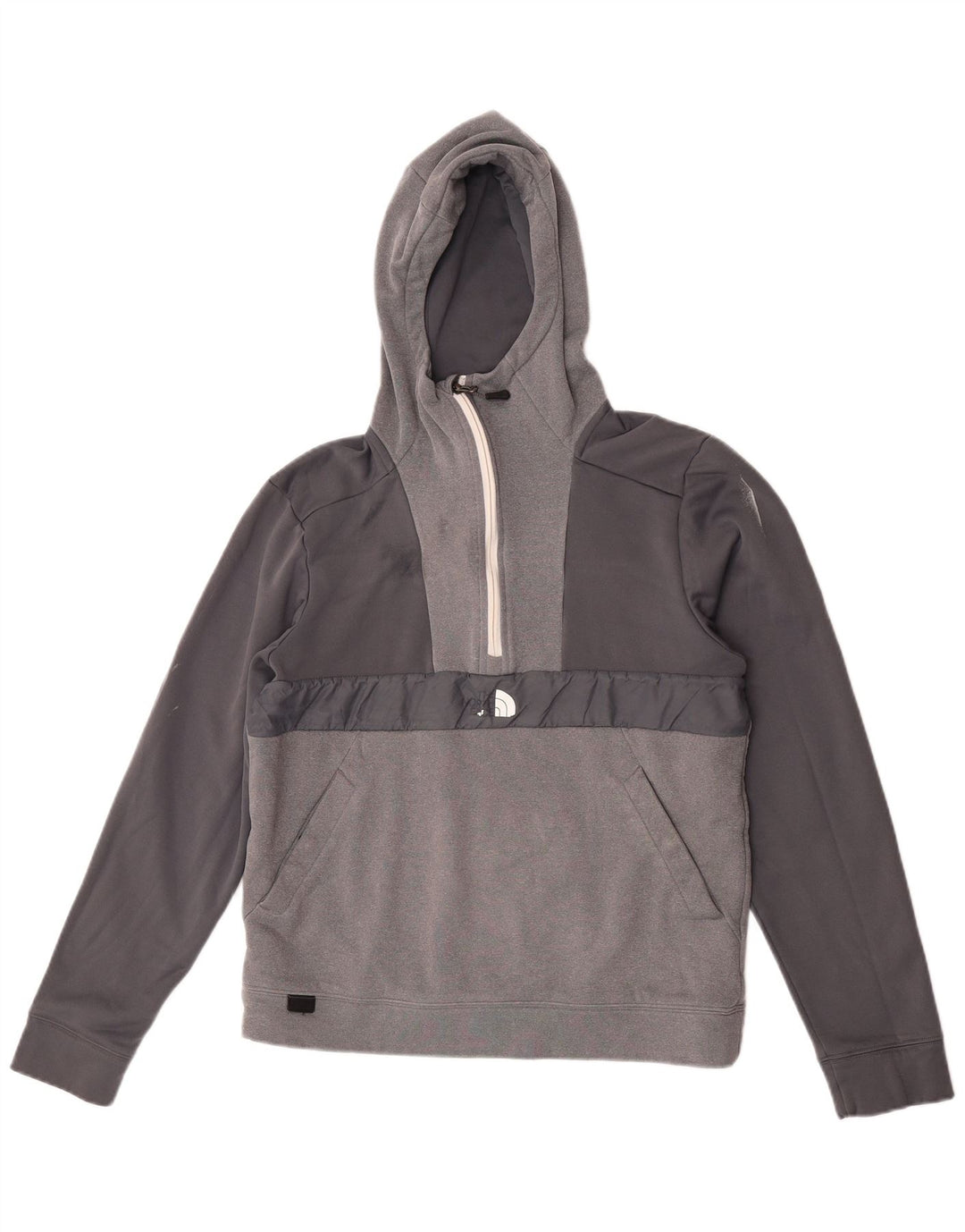 The North Face Herre Zip Neck Hoodie Jumper Medium Grey Polyester