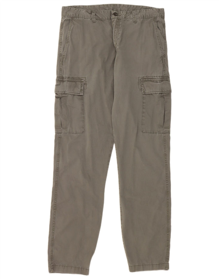 Marks & Spencer Straight Cargo bukser til mænd W34 L33 Khaki Bomuld