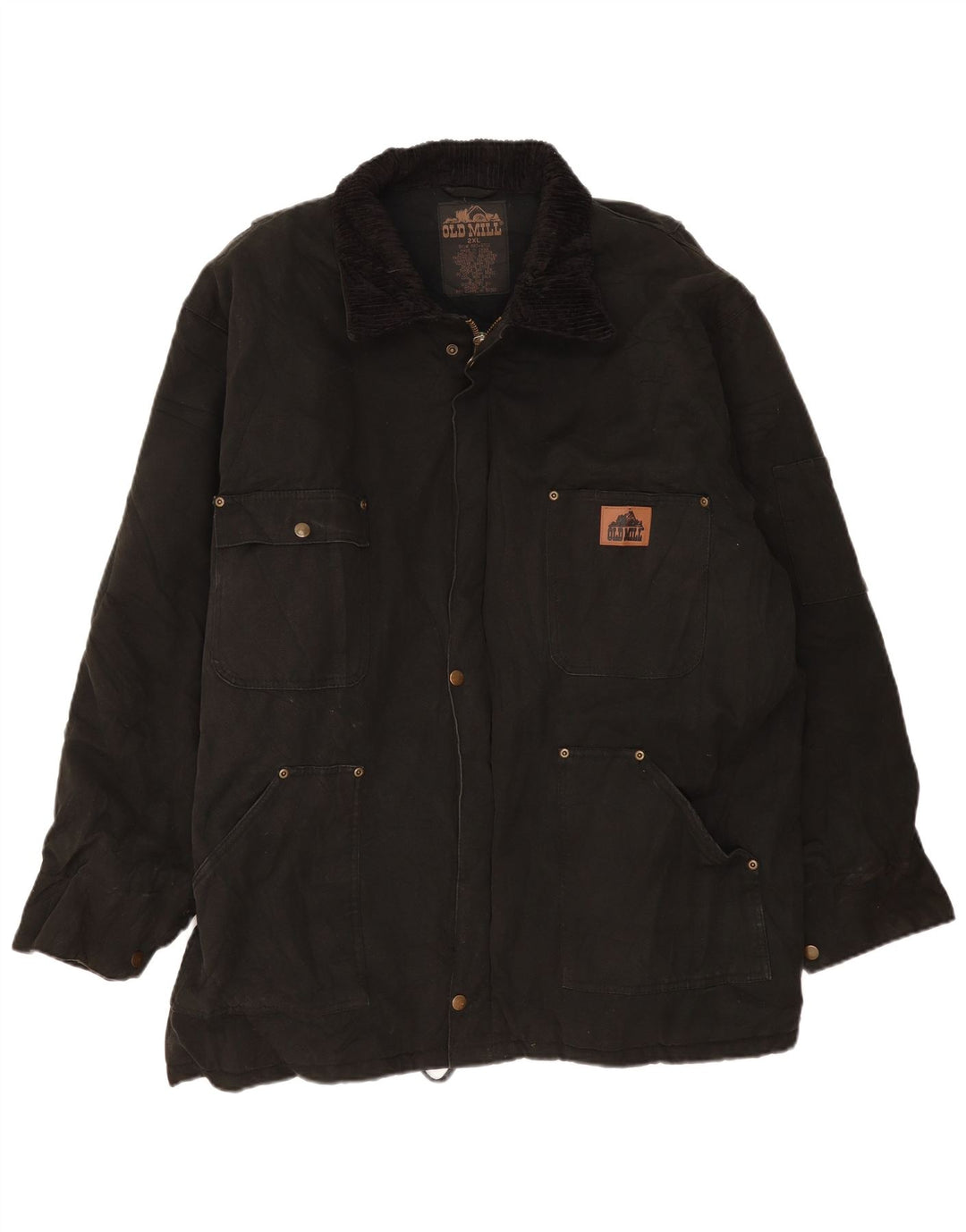 Old Mill Herre Windbreaker Jacket UK 44 2XL Sort Bomuld