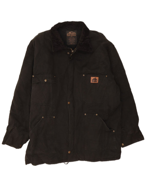 Old Mill Herre Windbreaker Jacket UK 44 2XL Sort Bomuld