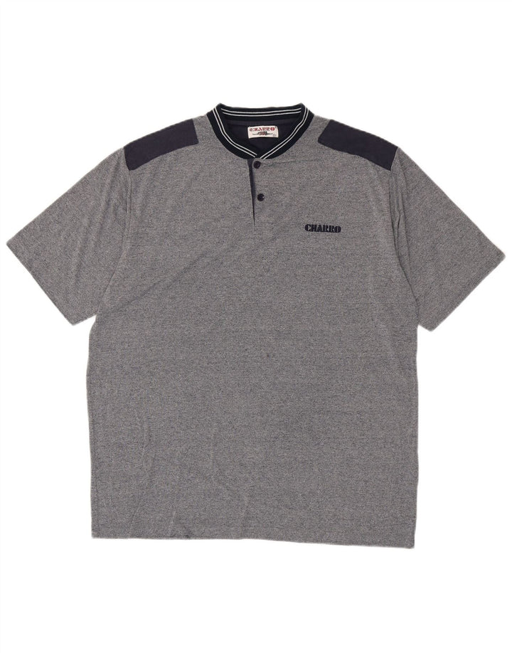 Charro Herre Polo Shirt IT 54 XL Grå Colourblock Bomuld