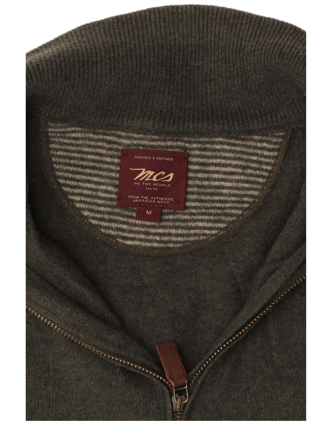 Marlboro Classics Herre Zip Neck Jumper Sweater Medium Grøn Uld