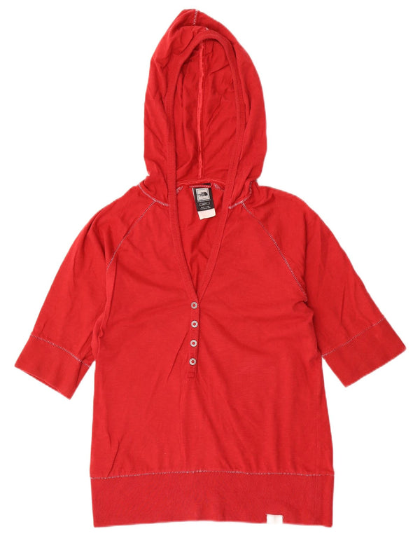 The North Face T-shirt med hætte til kvinder UK 6 XS rød bomuld