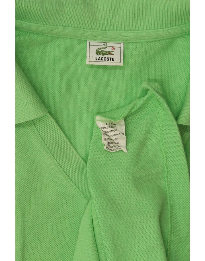 Lacoste Dame Ærmeløs Polo Shirt Størrelse 42 Stor Grøn Bomuld