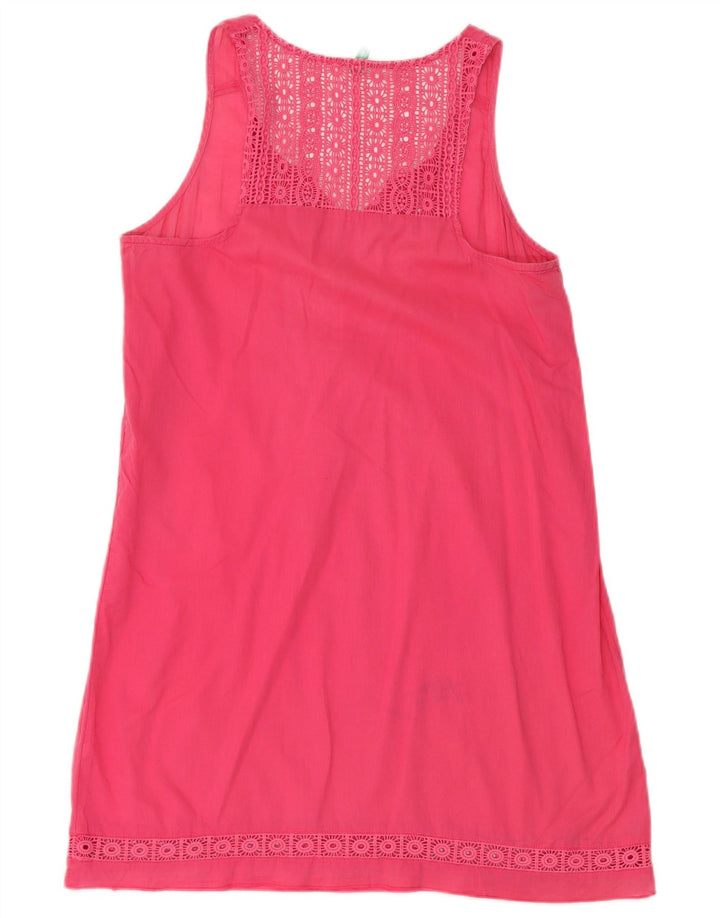 Benetton Womens Ærmeløs Shift Dress UK 12 Medium Pink