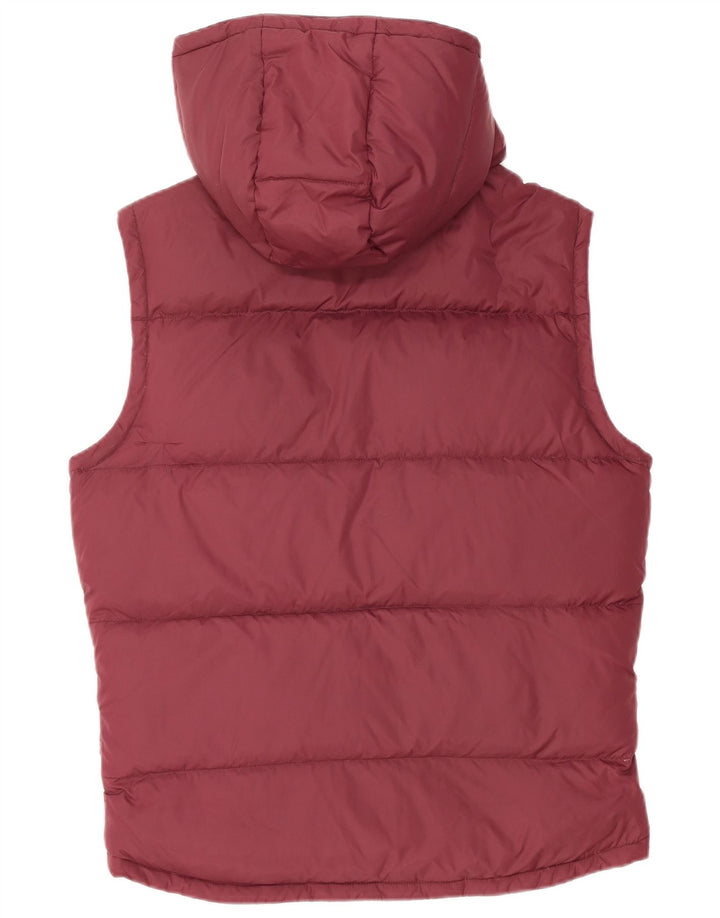 JACK WILLS Herre Hooded Padded Gilet UK 38 Medium Burgundy Nylon