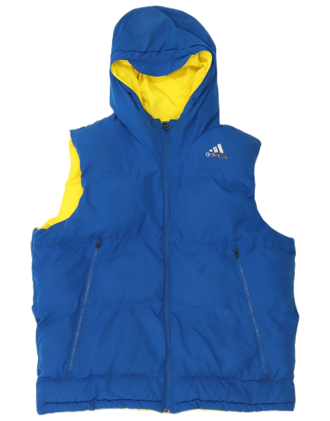 ADIDAS Herre Hætte Vendbar Polstret Gilet UK 42 XL Blå