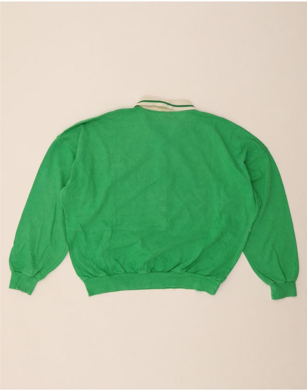 BELFE Dame Polo Neck Jumper Sweater UK 14 Large Green Colourblock