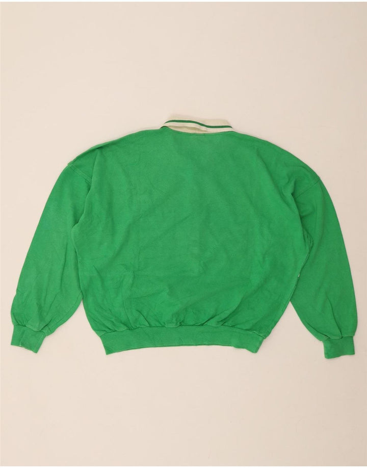 BELFE Dame Polo Neck Jumper Sweater UK 14 Large Green Colourblock