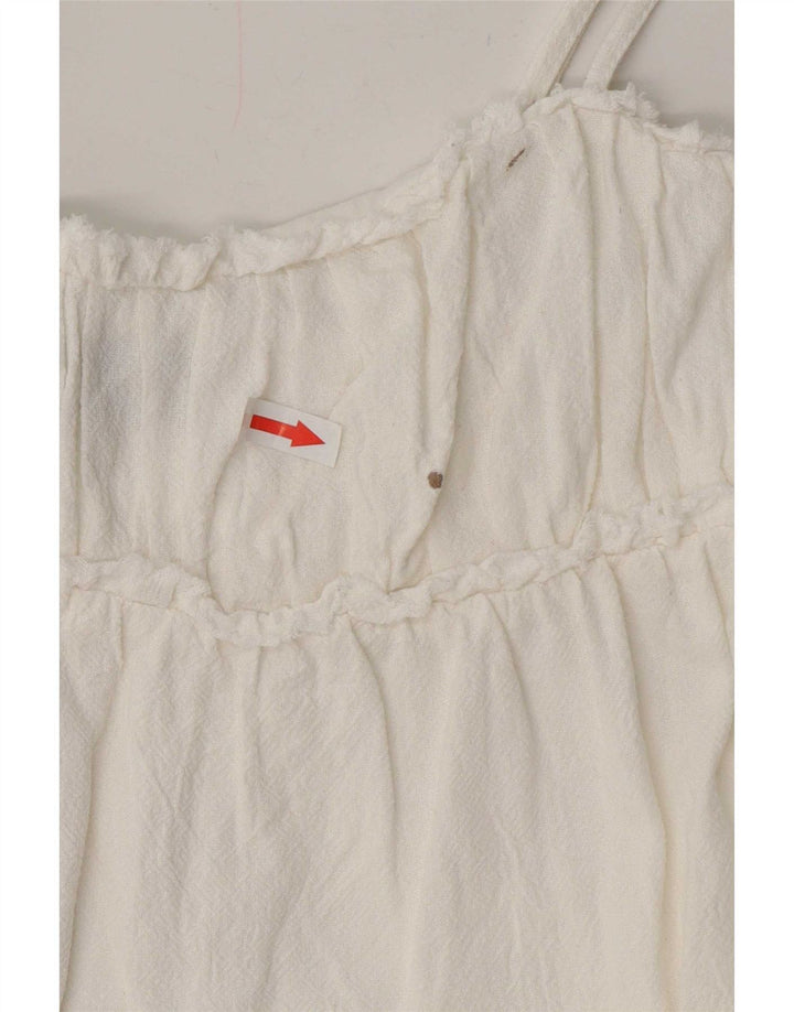 Zara Dame Sundress UK 12 Medium White Bomuld