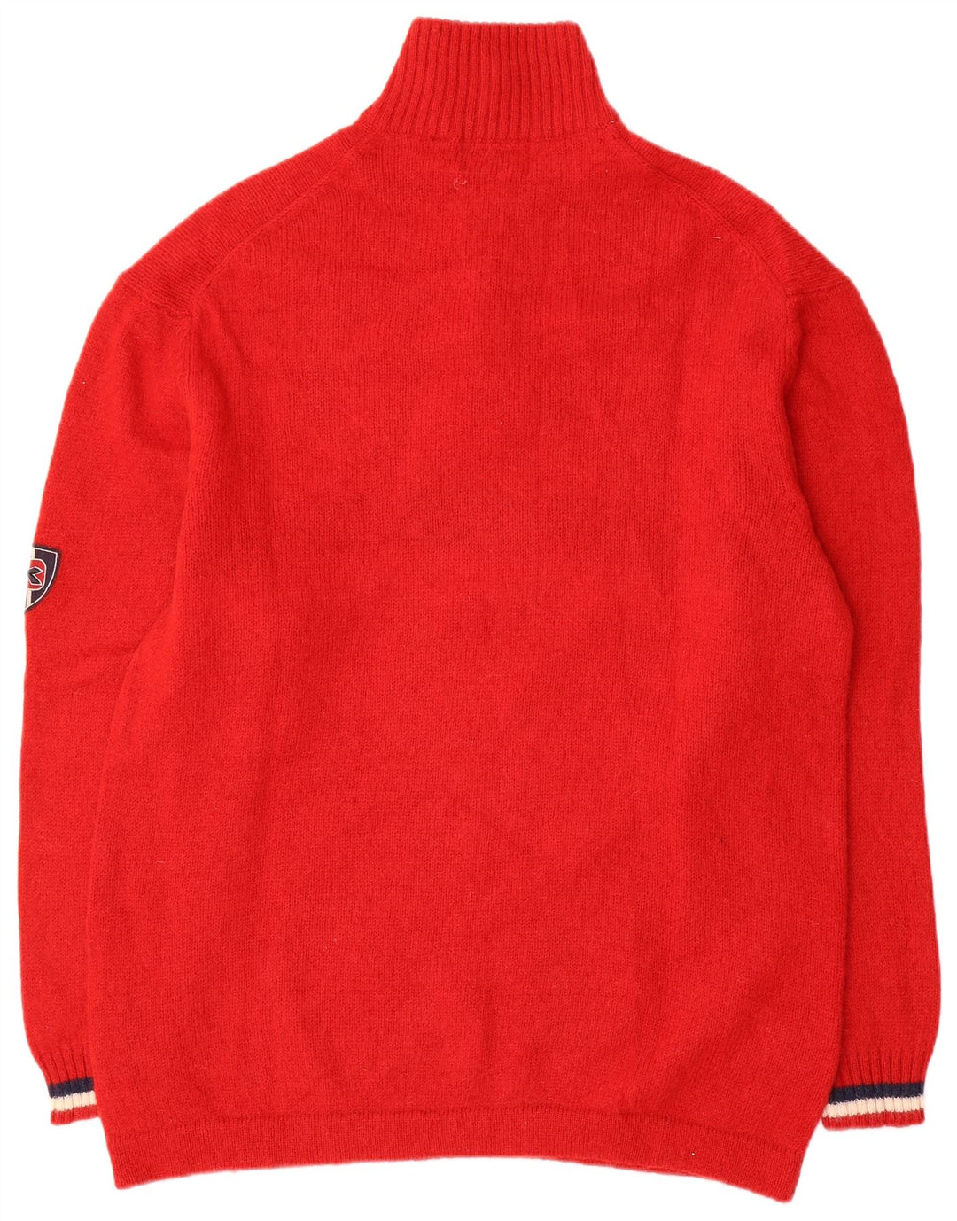 Diadora Herre Zip Neck Jumper Sweater 2XL Rød Colourblock Uld