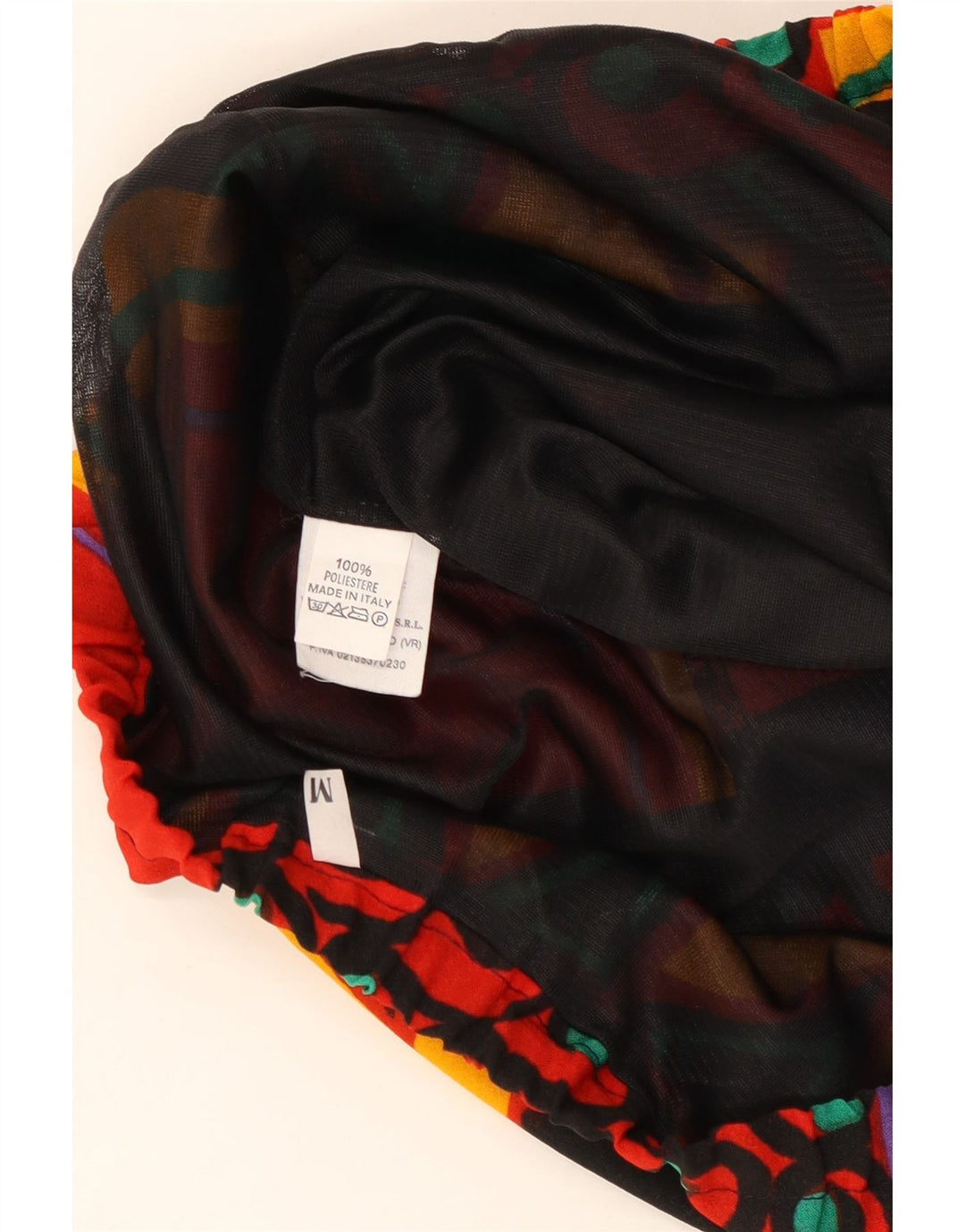 Vintage plisseret nederdel til kvinder Medium W30 Flerfarvet geometrisk polyester