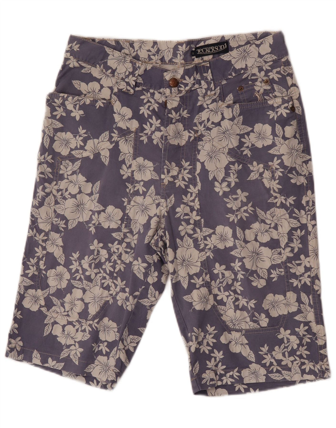 Jeckerson Herre Bermuda Shorts W31 Medium Blue Floral Bomuld