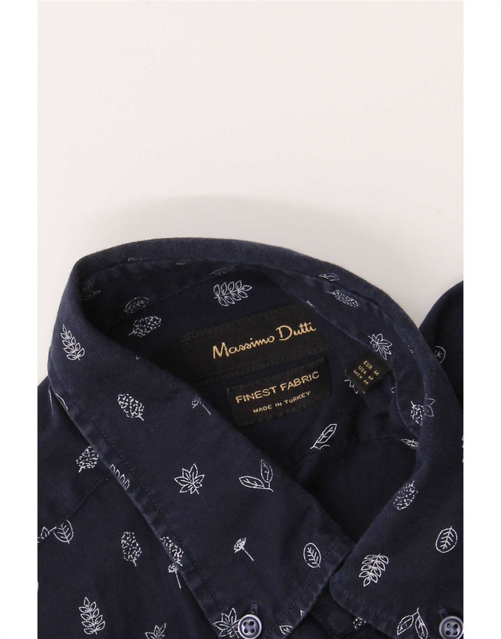 Massimo Dutti Herreskjorte Medium Navy Blue Floral