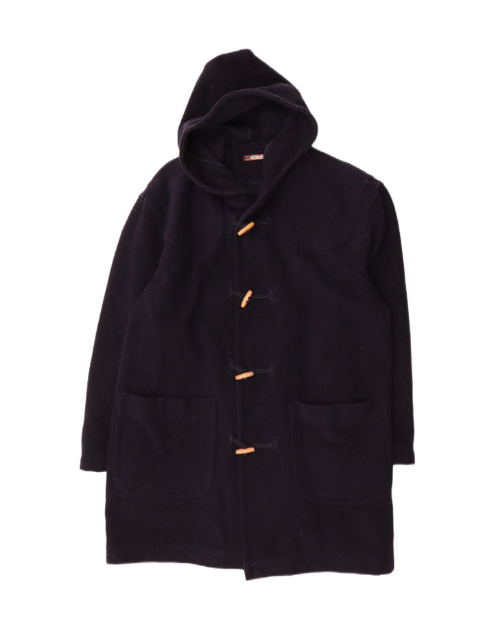 Sisley Herre Relaxed Elegance Duffle Coat med hætte UK 36 Lille marineblå uld