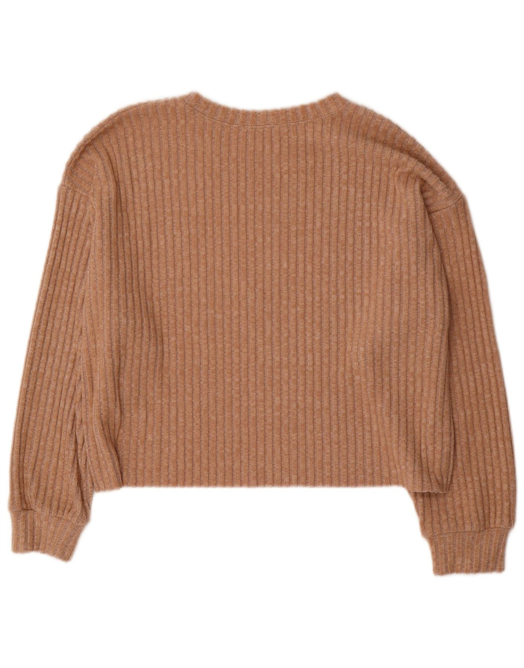 ZARA Womens Trafaluc Oversized Crew Neck Jumper Sweater UK 14 Medium Beige