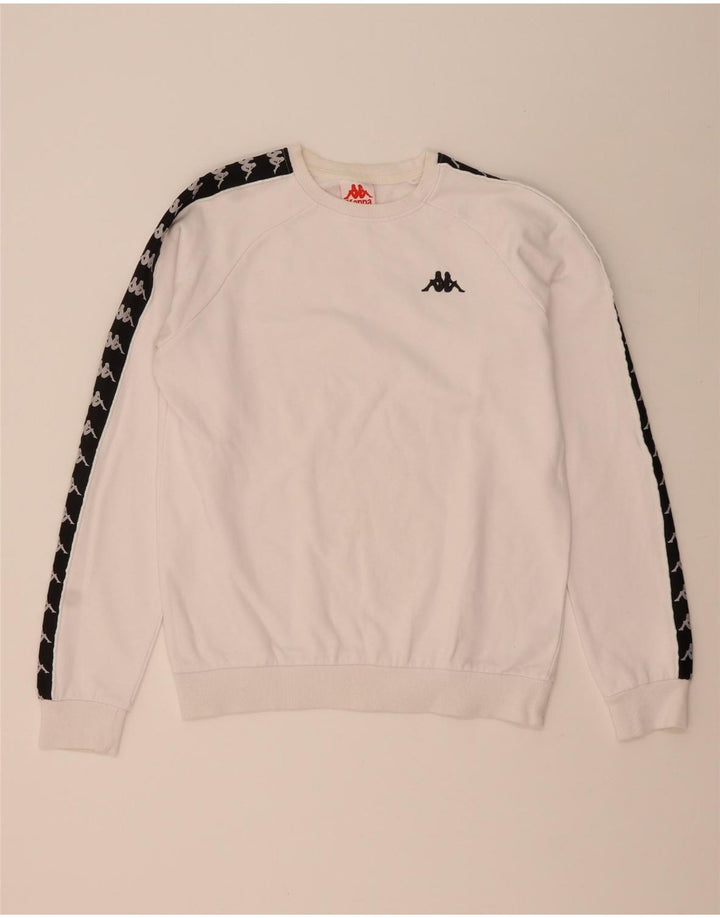 Kappa Herre Grafisk Sweatshirt Jumper Lille Hvid Colourblock Bomuld