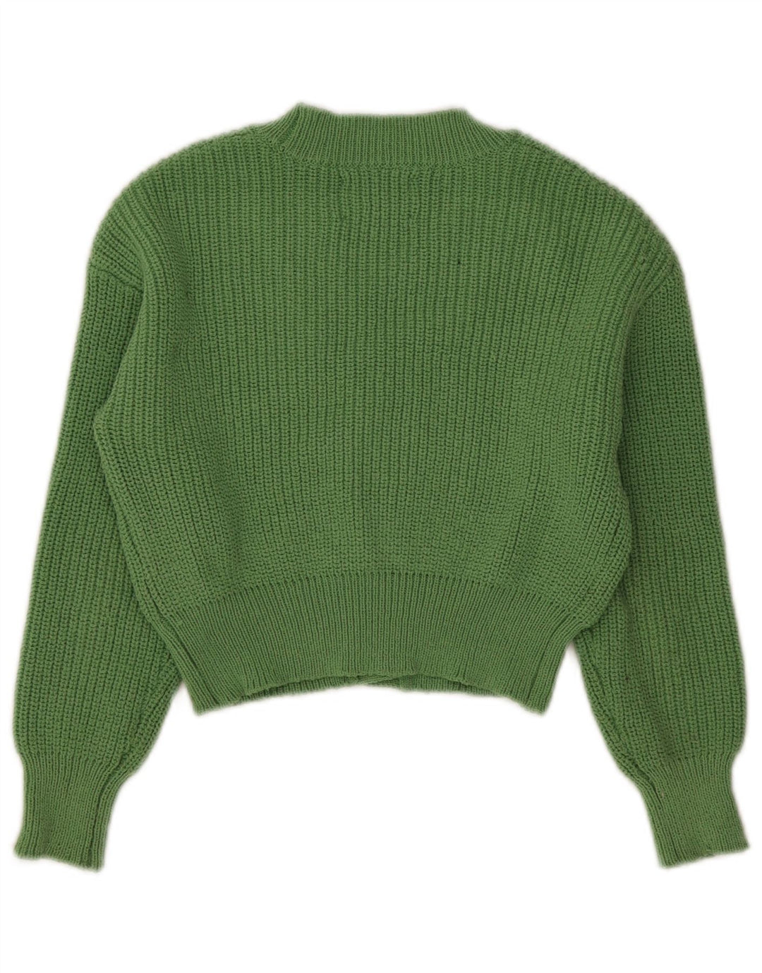 Zara Girls Crop Cardigan Sweater 9-10 År Grøn Polyester