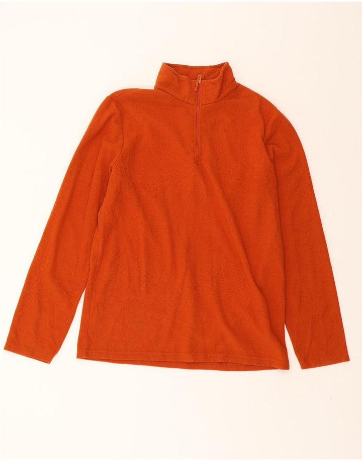 MOUNTAIN WAREHOUSE Mens Zip Neck Fleece Jumper Medium Orange Polyester Vintage Mountain Warehouse and Second-Hand Mountain Warehouse from Messina Hembry 