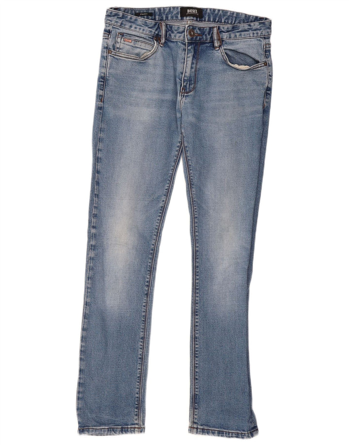 Diesel Herre Straight Jeans W32 L32 Blå Bomuld