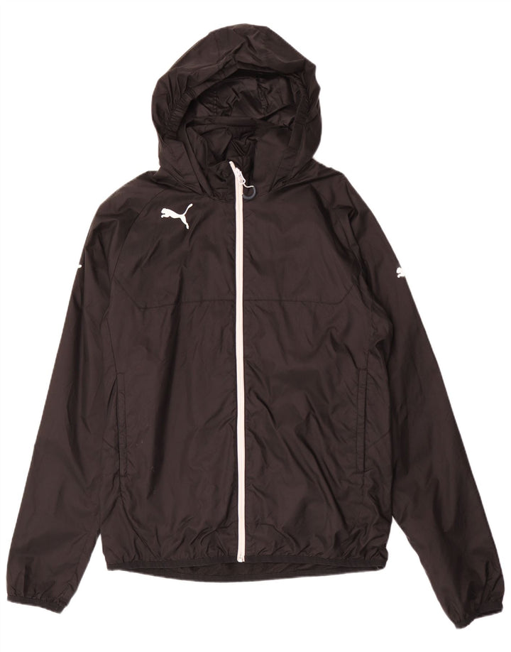 PUMA Regnjakke med hætte til mænd UK 38 Medium Sort Polyester
