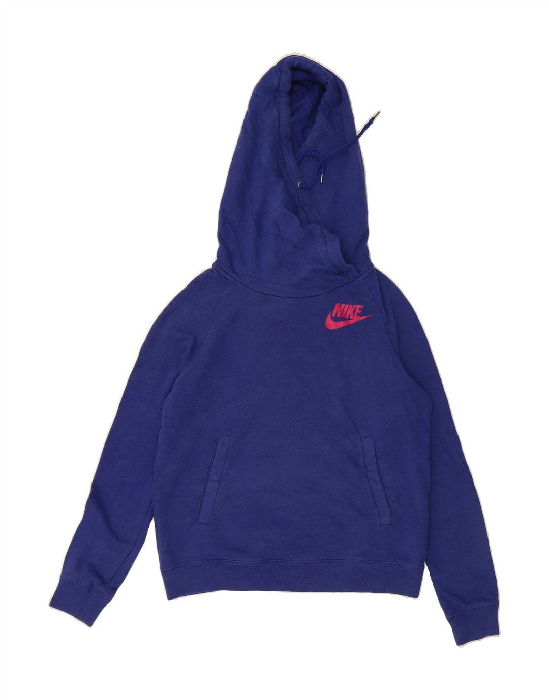 NIKE Womens Hoodie Jumper UK 14 Medium Blue Cotton Vintage Nike and Second-Hand Nike from Messina Hembry 