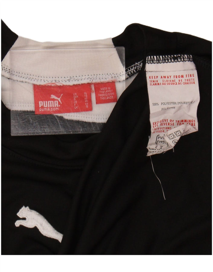 PUMA Womens Top Long Sleeve UK 16 Large Black Colourblock Polyester