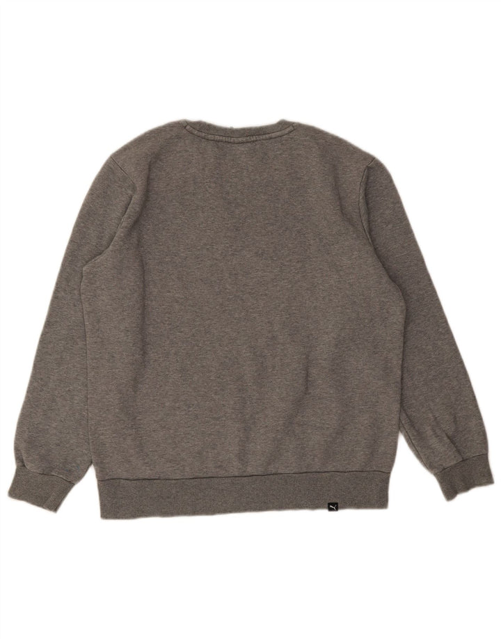 PUMA grafisk sweatshirt til mænd mellemgrå flækket bomuld