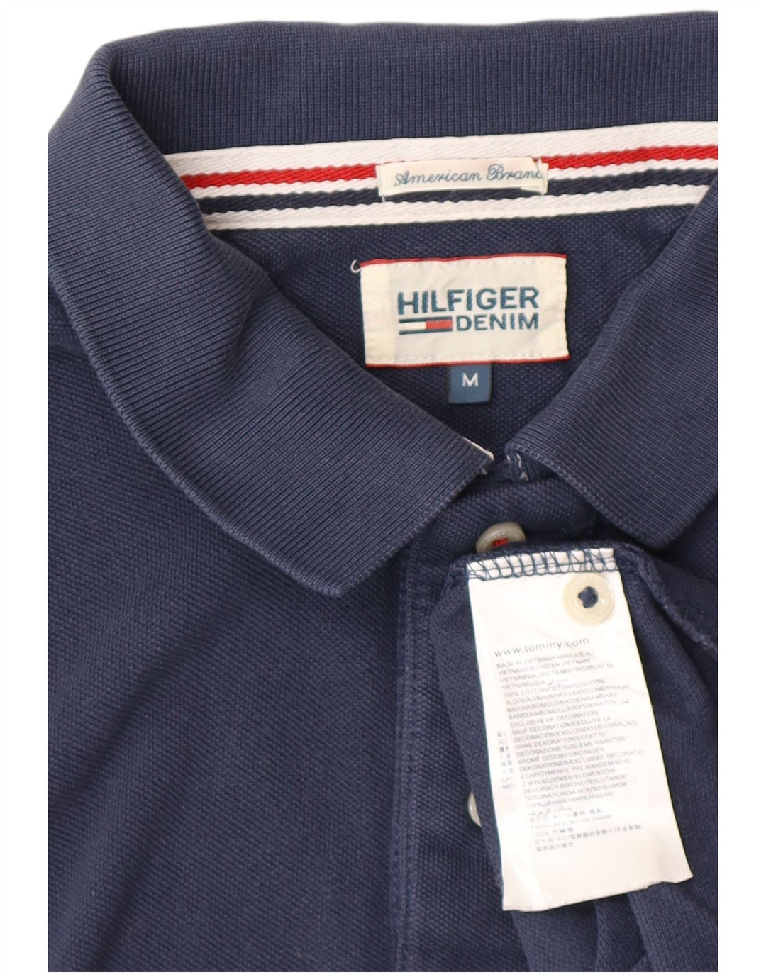Tommy Hilfiger Herre høj poloshirt Medium marineblå bomuld