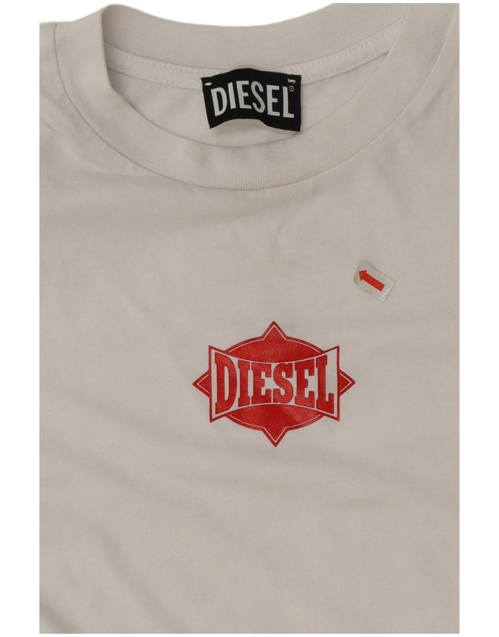 Diesel Drenge Grafisk T-Shirt Top 13-14 År Stor Hvid