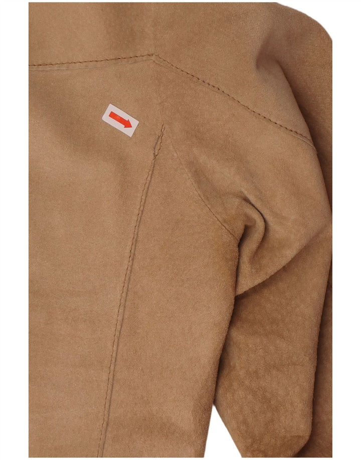 Conbipel Dame 2-knaps Ruskind Blazer Jacket IT 48 XL Beige Læder