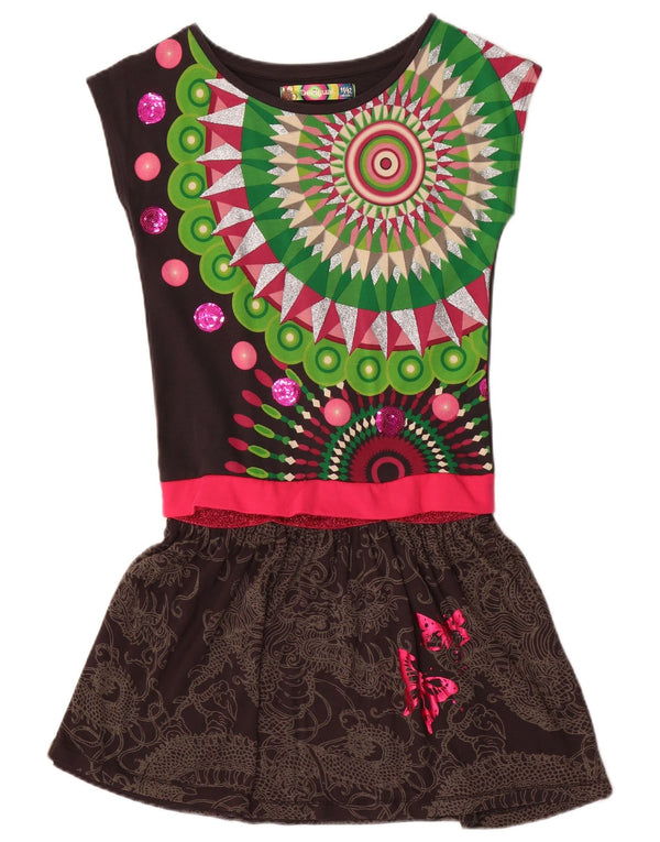Desigual Girls Drop Waist Dress 11-12 år Multifarvet Paisley Butterfly