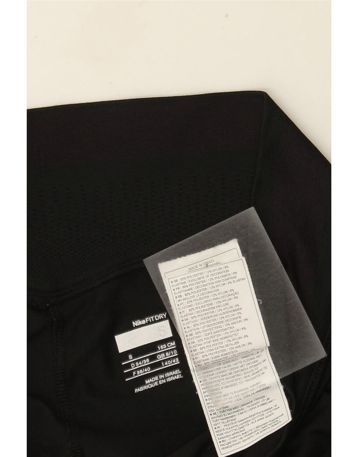 Nike Dame Capri Leggings UK 8/10 Small Black Polyester