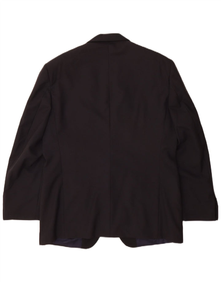 Ferre Herre 1 Knap Blazer Jakke IT 54 2XL Navy Blue Virgin Wool