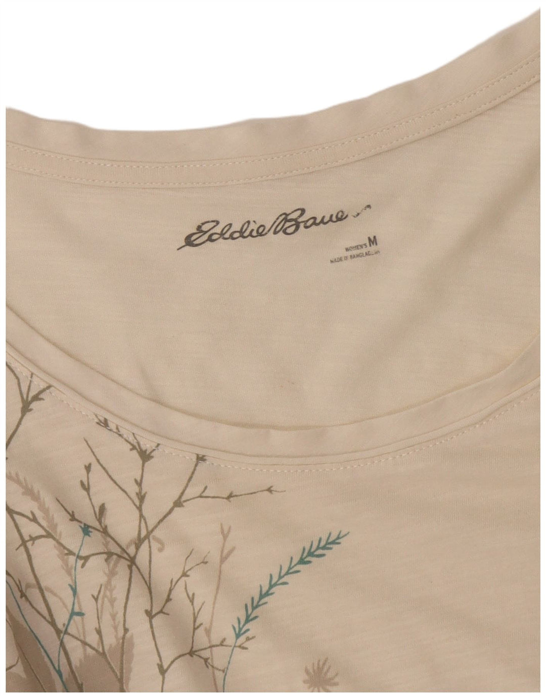 Eddie Bauer Dame Tunika Top UK 12 Medium Off White Floral