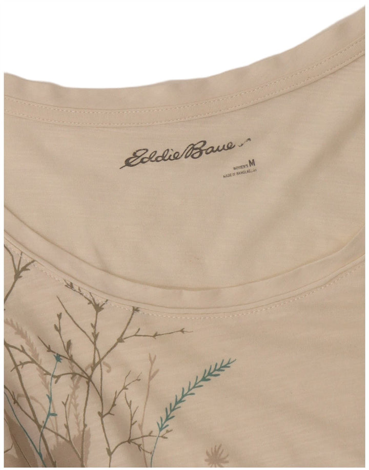 Eddie Bauer Dame Tunika Top UK 12 Medium Off White Floral