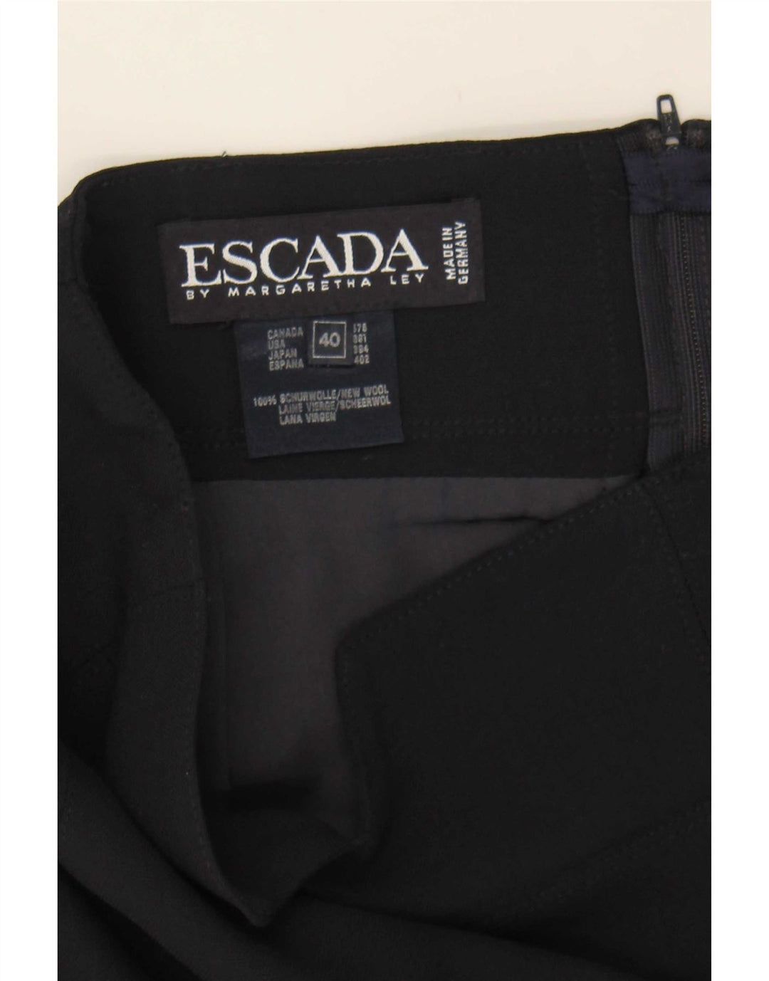 Escada Pencil Nederdel til kvinder EU 40 Medium W27 Marineblå Uld
