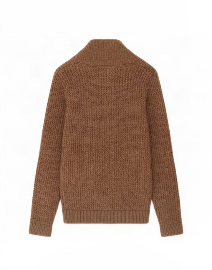 William Hunt Herre cardigan sweater lille brun lammeuld
